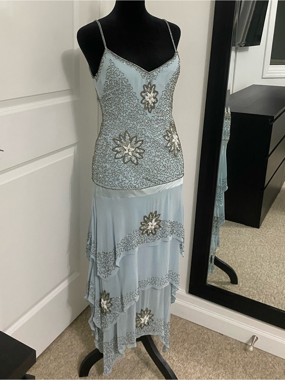 Vintage Sue Wong Nocturne Silk Beaded Dress – Size 6 – Y2K / 1920s | 2000s Rare